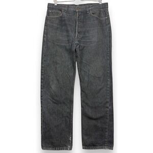 Vintage Levis 501 Jeans Mens 35x28.5 Black Straight Leg Button Fly USA Made 90s